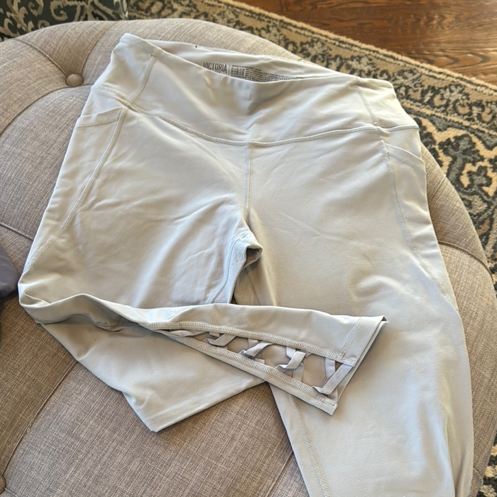 Victoria's Secret Gray Athletic Leggings with Ankle Zipper